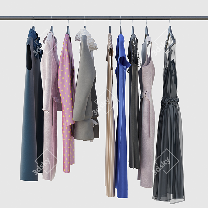 Stylish Hanging Garments 3D model image 3