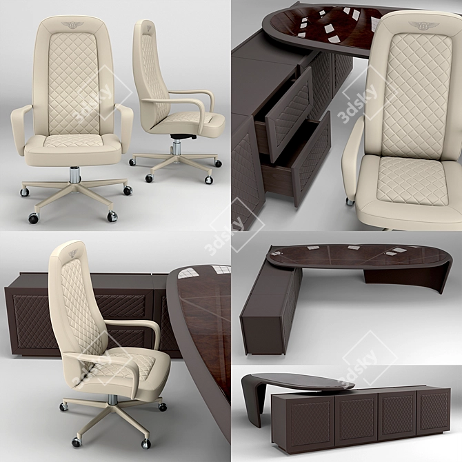 Luxury Rayleigh Conference Chair & PRESIDENT Desk Combo 3D model image 2
