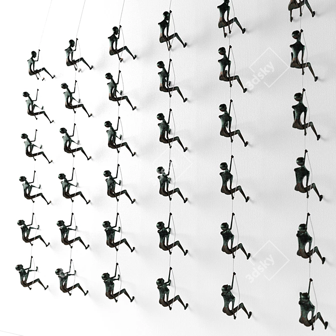 Climbing Figure Wall Sculpture 3D model image 1