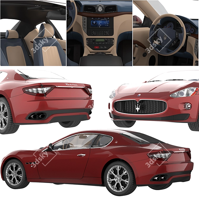 Exquisite Power and Elegance: Maserati GranTurismo 3D model image 2