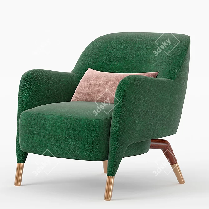  Modern Nautical Armchair: D.151.4 3D model image 1