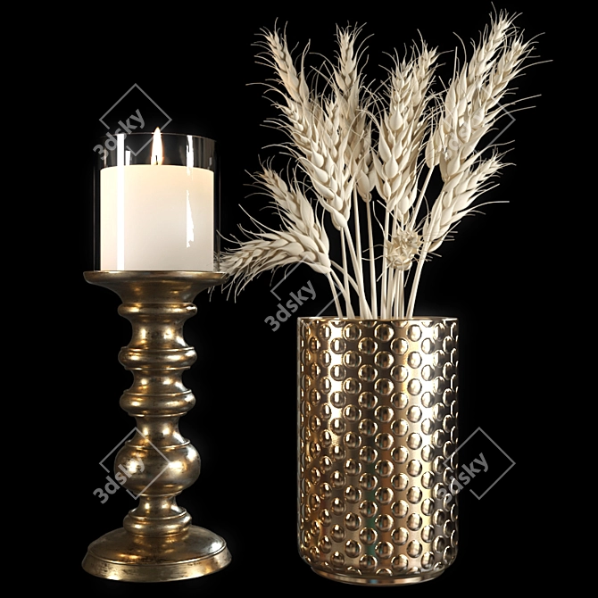 Turbo Smooth Gold Wheat Set 3D model image 2