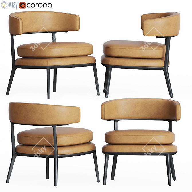 Luxury Caratos Maxalto Armchair: Elegant Design & Superior Comfort 3D model image 1