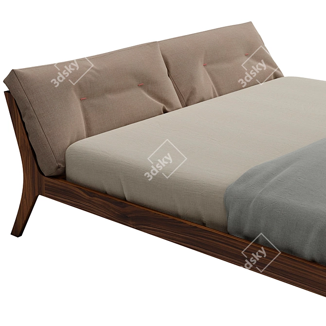 Elegant Mellow/Zeitraum Bed 3D model image 2