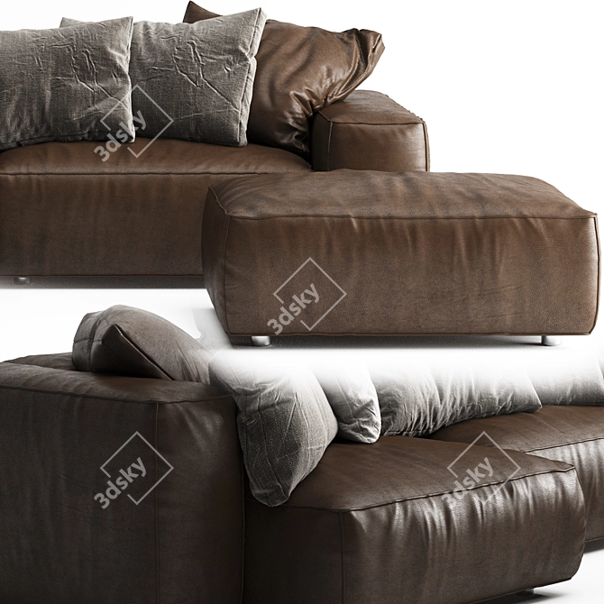 Living Divani NeoWall: Sleek Contemporary Sofa 3D model image 3