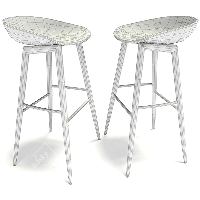 Sleek Stool - Modern Design 3D model image 3