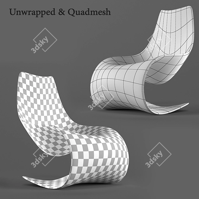 Sleek S-Shape Chair: Modern, Stylish, and Versatile 3D model image 3