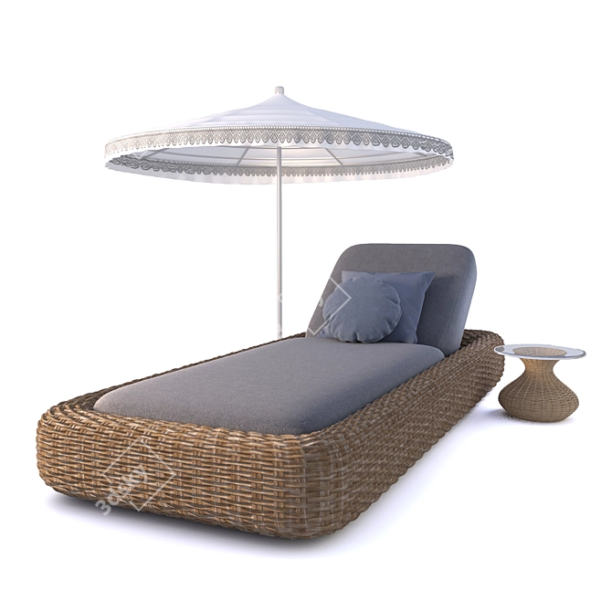 Manutti Kobo Sun Lounger: Stylish Outdoor Relaxation 3D model image 1