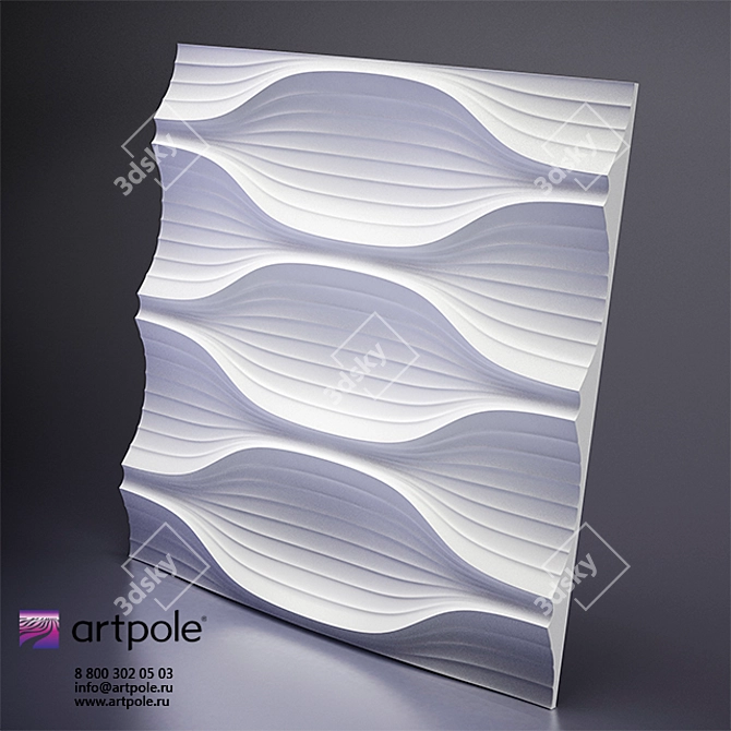 Blade 3D Panel: Innovative Gypsum Design 3D model image 1