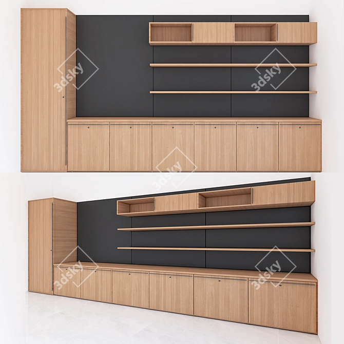 Elegant Office Cabinet: Organize and Display 3D model image 1