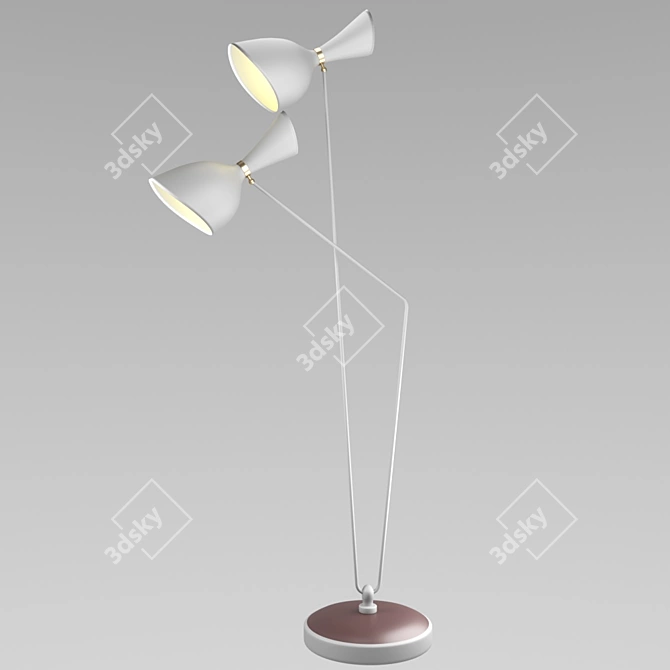 Elegant White Antilla Pendant Light 3D model image 1