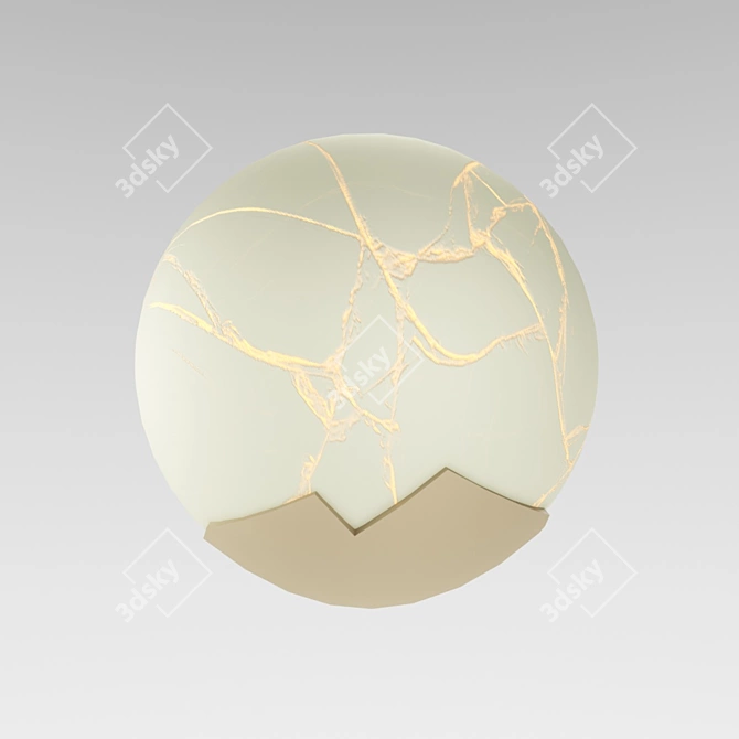 Modern Brass Marble Wall Light 3D model image 1