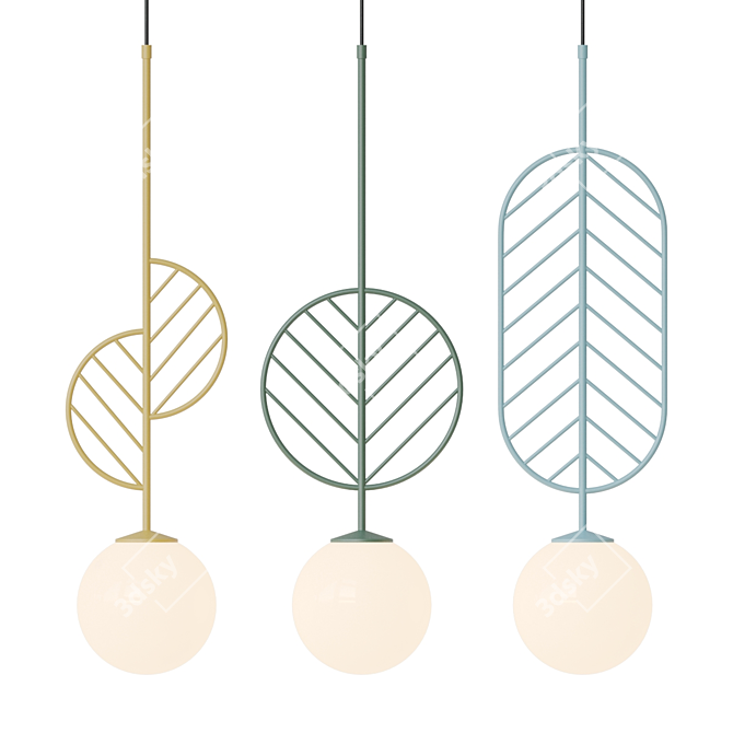 Leaf Bio-Lamp: Scandinavian Style Pendant 3D model image 1