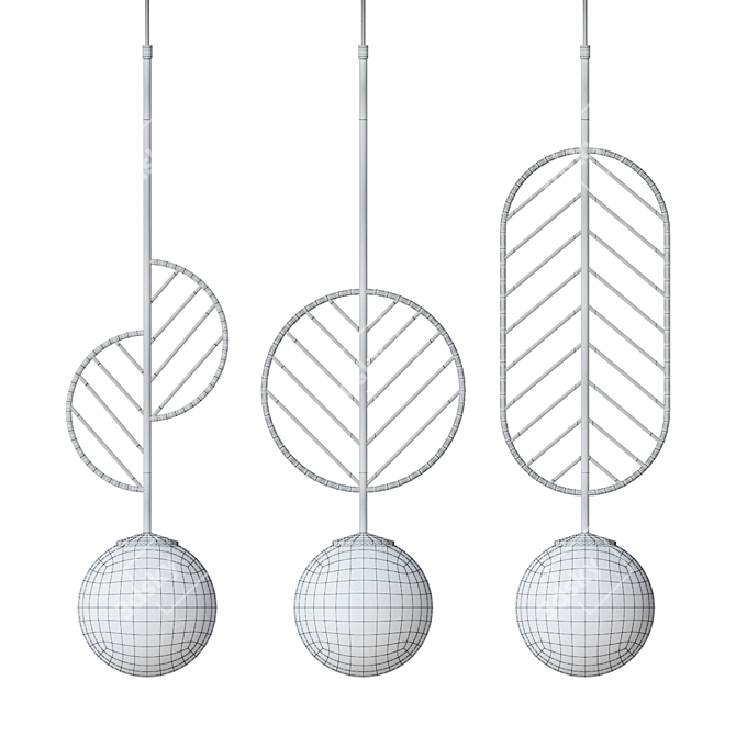 Leaf Bio-Lamp: Scandinavian Style Pendant 3D model image 3