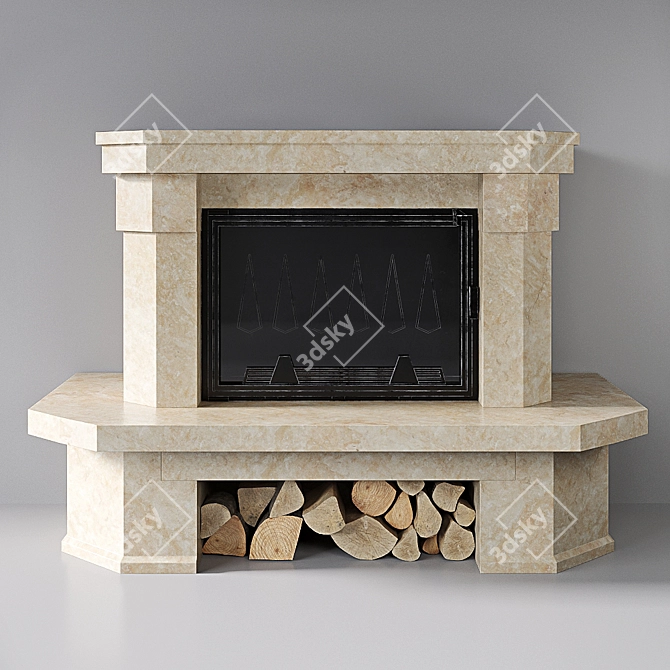 Stimlex Leora CCF | Marble Fireplace 3D model image 1