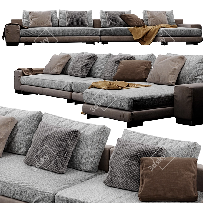 Sophisticated and Stylish: Minotti Daniels Sofa 3D model image 1