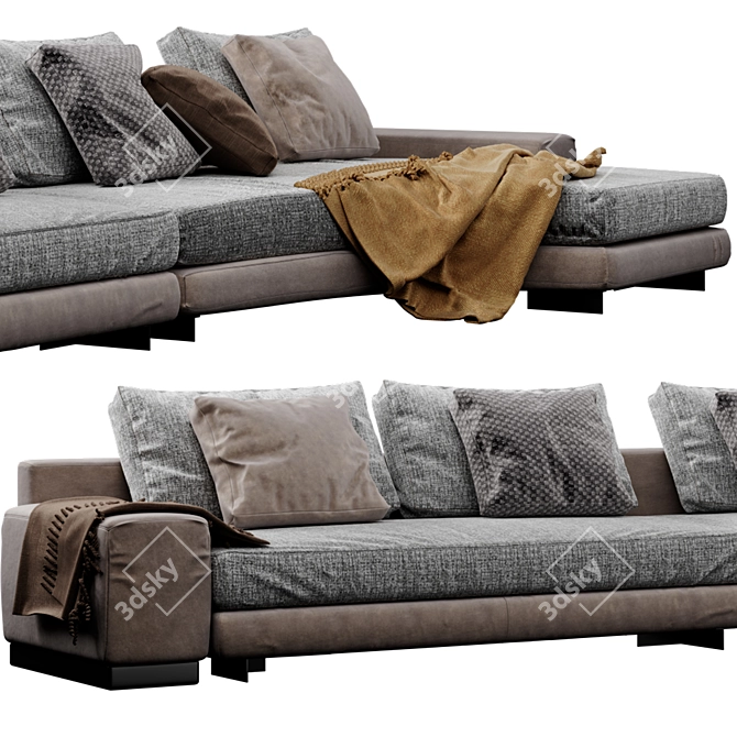 Sophisticated and Stylish: Minotti Daniels Sofa 3D model image 2