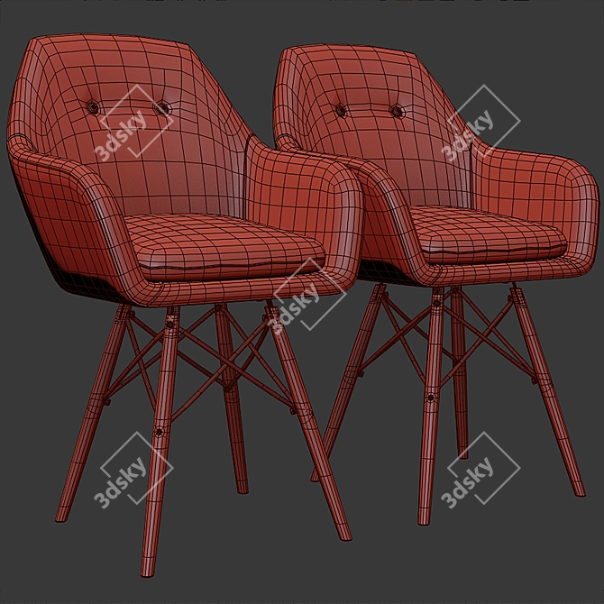 Modern Kendall Armchair: Ready-to-Use Designer Piece 3D model image 3