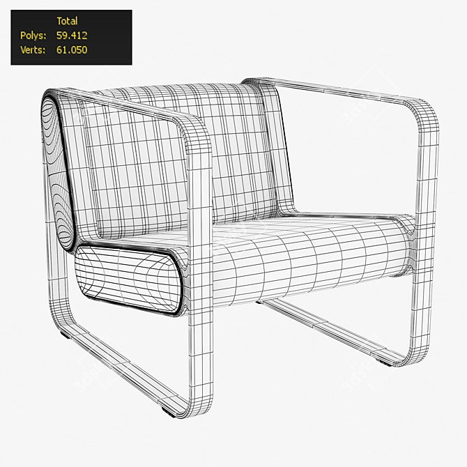 Durable Metal Frame Chair 3D model image 3