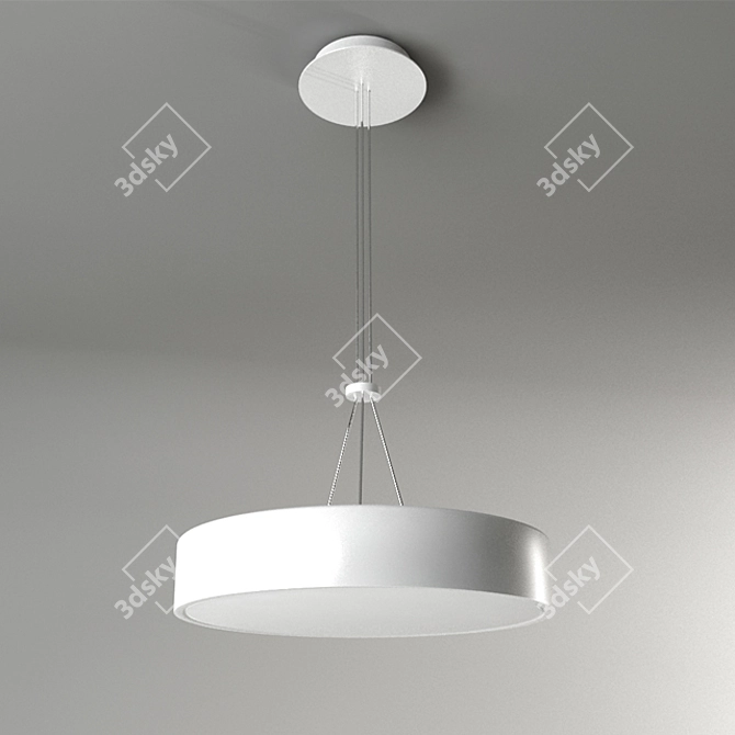 Sleek Metal Pendant Light 3D model image 1