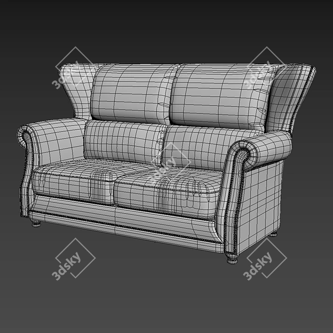 Elegant Contoured Balito Sofa 3D model image 3