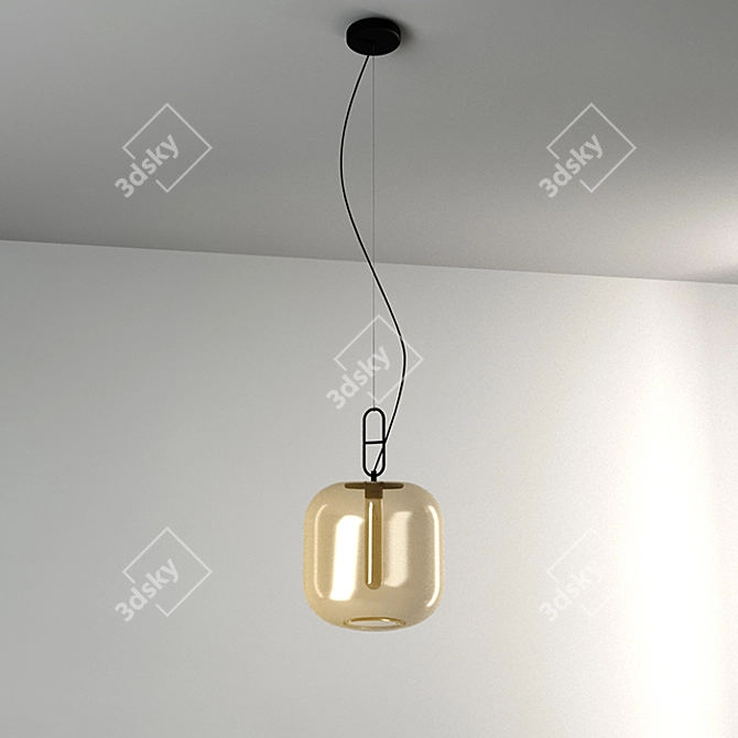 Retro Smoke Glass Pendant 3D model image 1