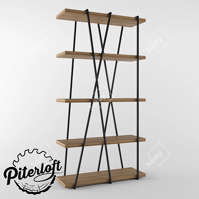 Industrial Chic Lincoln Shelving 3D model image 1