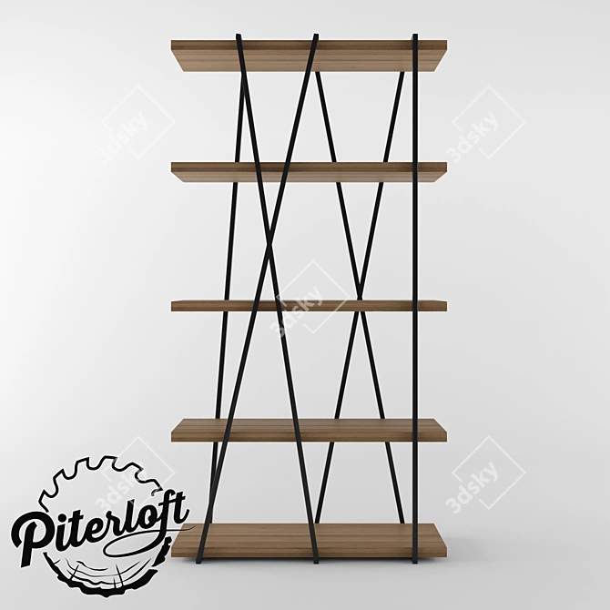 Industrial Chic Lincoln Shelving 3D model image 2