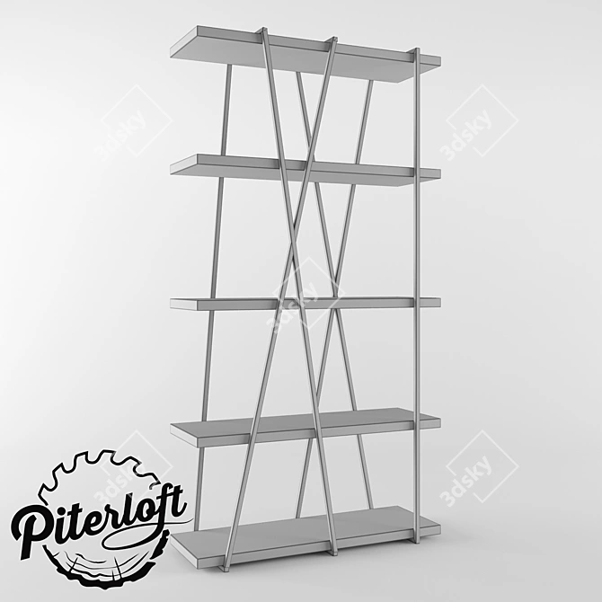 Industrial Chic Lincoln Shelving 3D model image 3