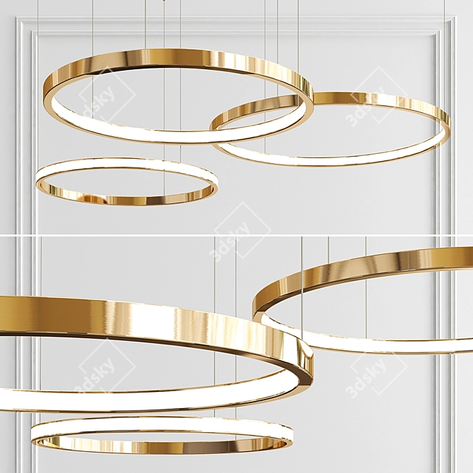 Modern Elegance: Lahti Ring Chandelier 3D model image 1