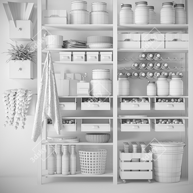 Pantry Perfection: Shelf Organizer 3D model image 2