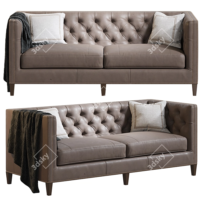 Luxurious Camille Leather Sofa 3D model image 1