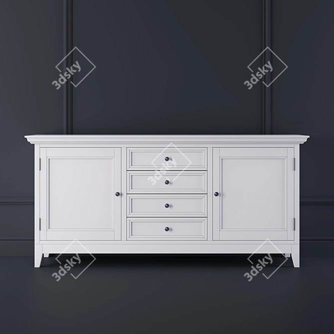 Elegant Oak Chest: Versatile Storage Solution 3D model image 1