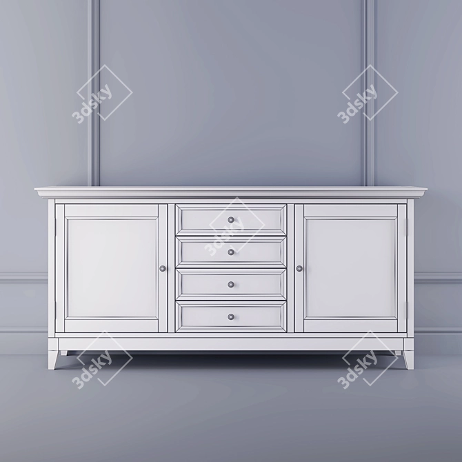 Elegant Oak Chest: Versatile Storage Solution 3D model image 3