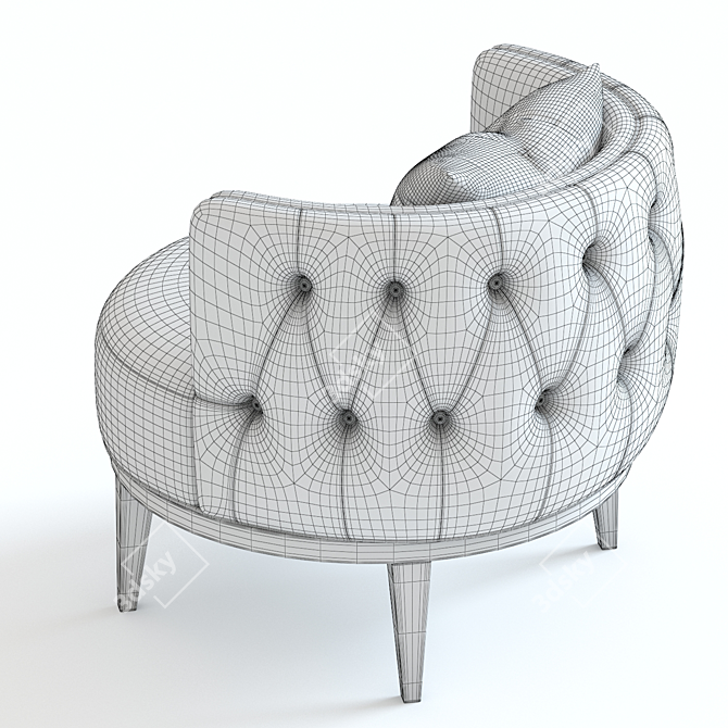 Sleek Oscar Armchair: 3D Model 3D model image 3