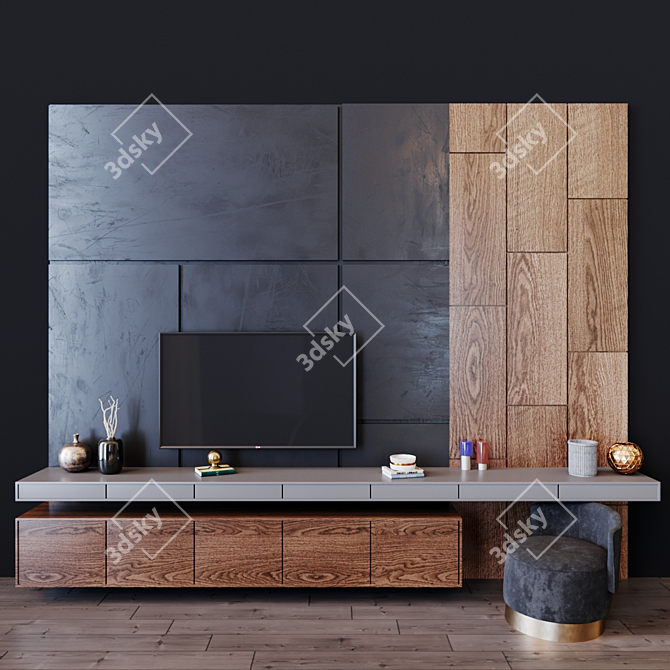 Modern TV Stand - Sleek Design, 69 3D model image 1