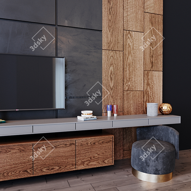 Modern TV Stand - Sleek Design, 69 3D model image 2