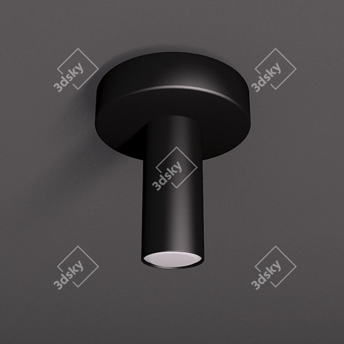 Sleek Black Ceiling LED Fixture 3D model image 1