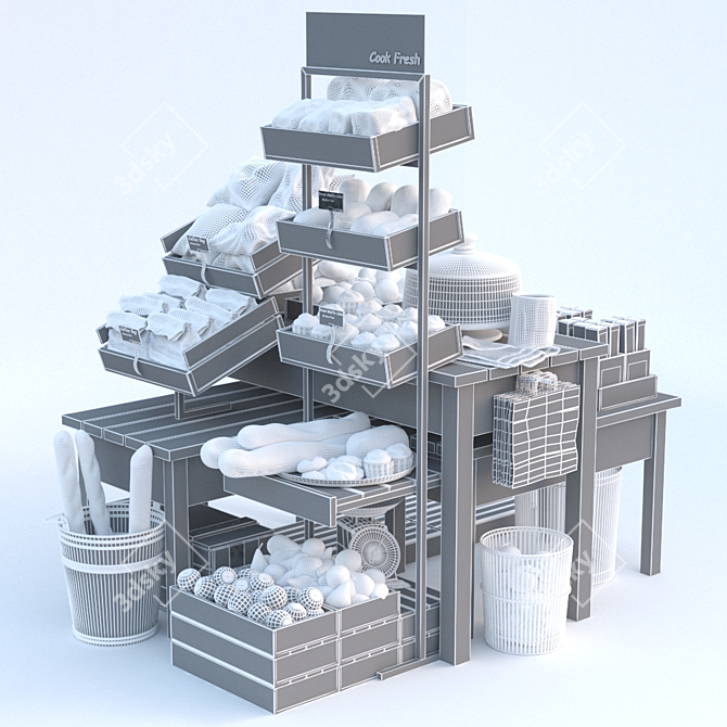 Grocery Market: Detailed Model 3D model image 3