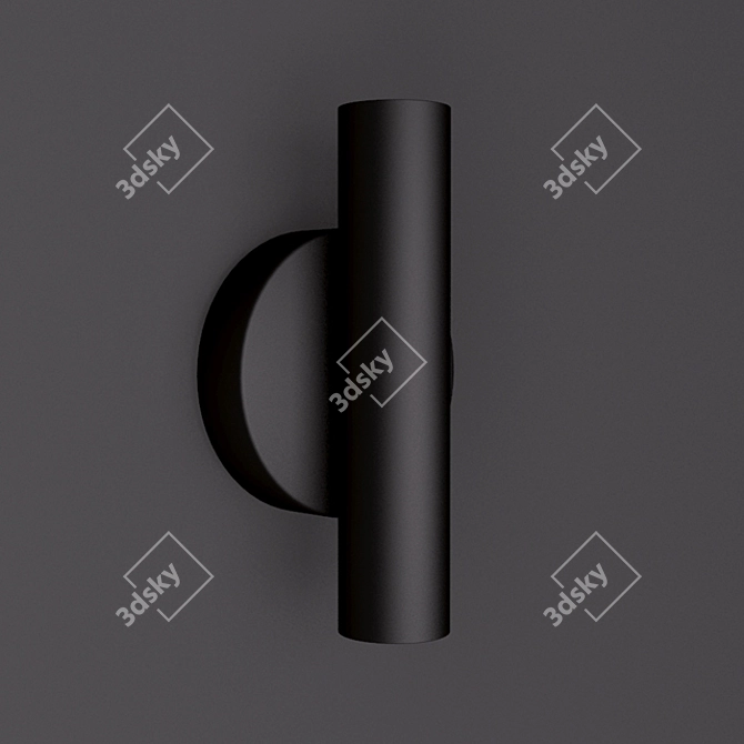 Elegant Black Wall LED Light 3D model image 1