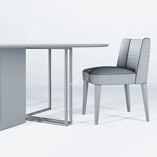 Indulgent Dining Set: Meridiani Plinto XW Table with Meridian Kita Chair 3D model image 3