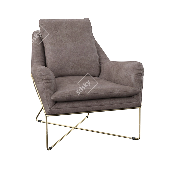 Elegant Modern Brittain Armchair 3D model image 2