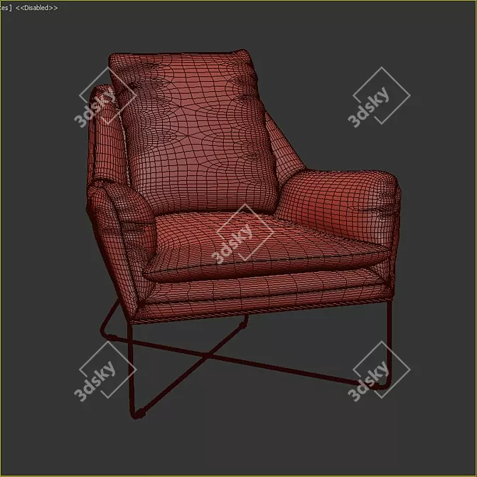 Elegant Modern Brittain Armchair 3D model image 3