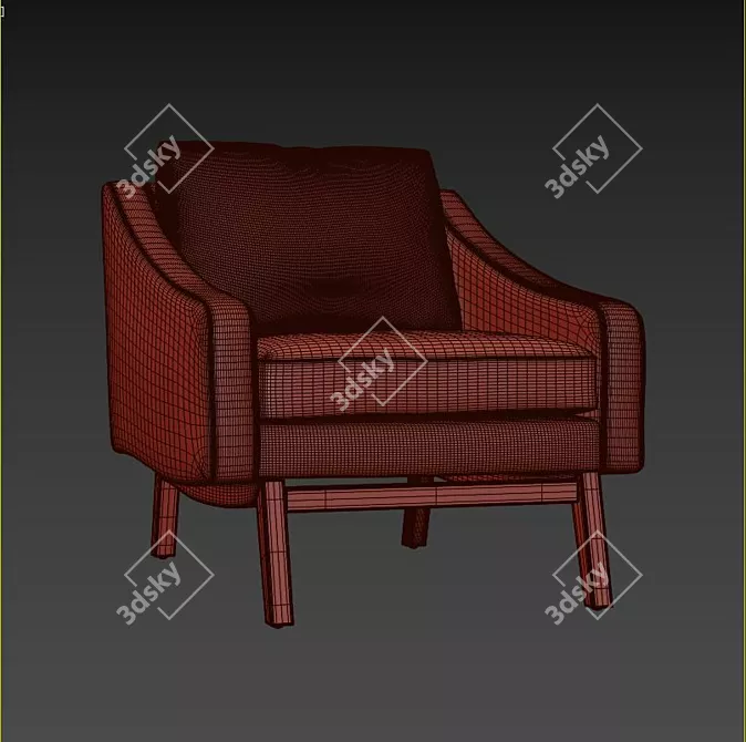 Elegant Coronet Armchair: Stylish and Luxurious 3D model image 3