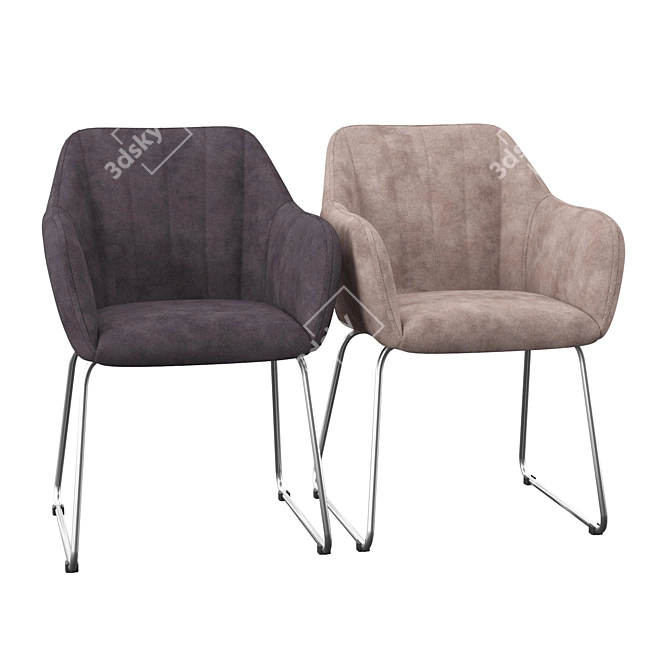 Elegant Upholstered Chair Set 3D model image 2