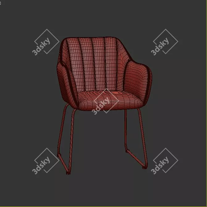 Elegant Upholstered Chair Set 3D model image 3