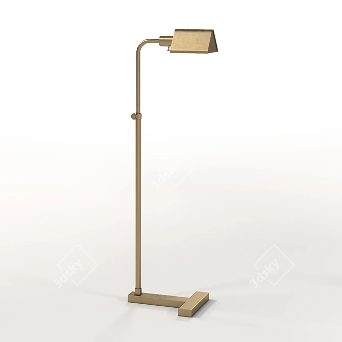 Elegant Brass Floor Lamp 3D model image 1