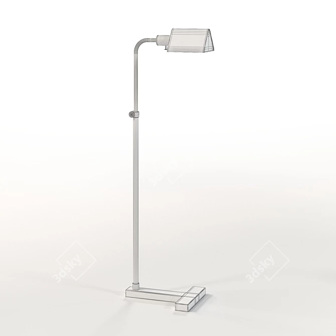 Elegant Brass Floor Lamp 3D model image 2