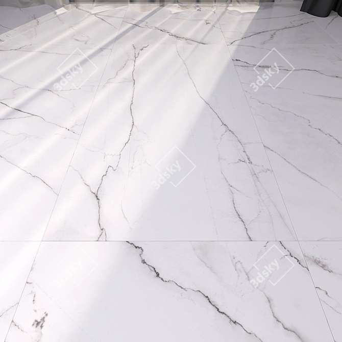 Elegant Marble Floor Tiles 3D model image 1