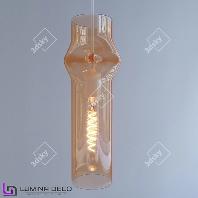 Lumina Deco Vayris LDP 1174 TEA Pendant- Amber Elegance 3D model image 2